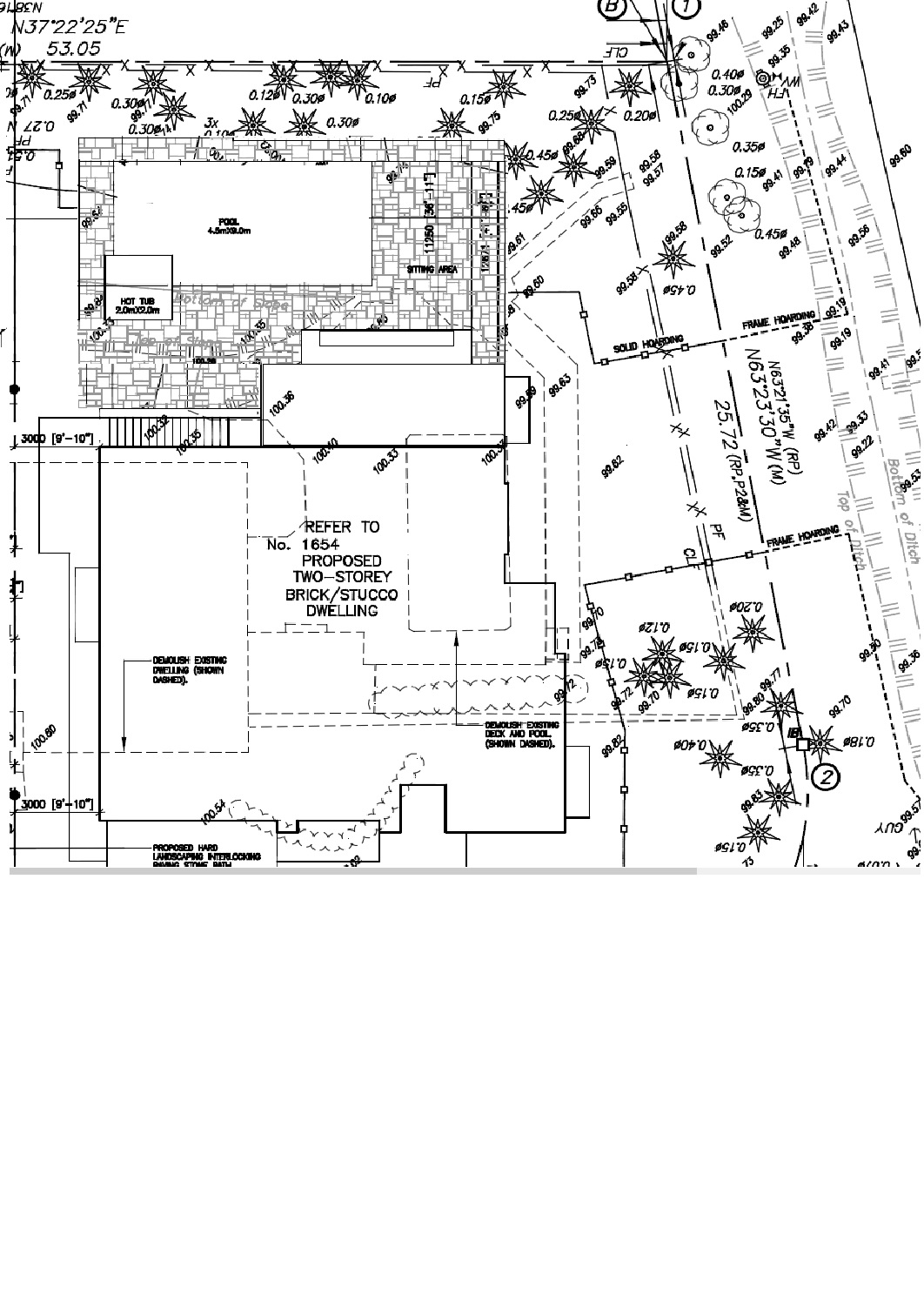 1654 Birchwood Drive — proposed pool concept, layout A
