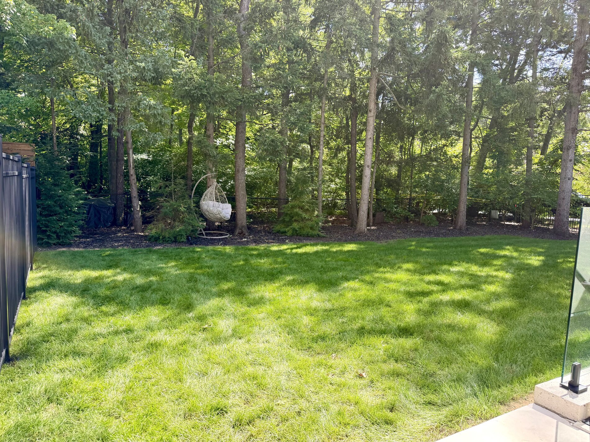 1654 Birchwood Drive — completed metal-fenced privacy yard